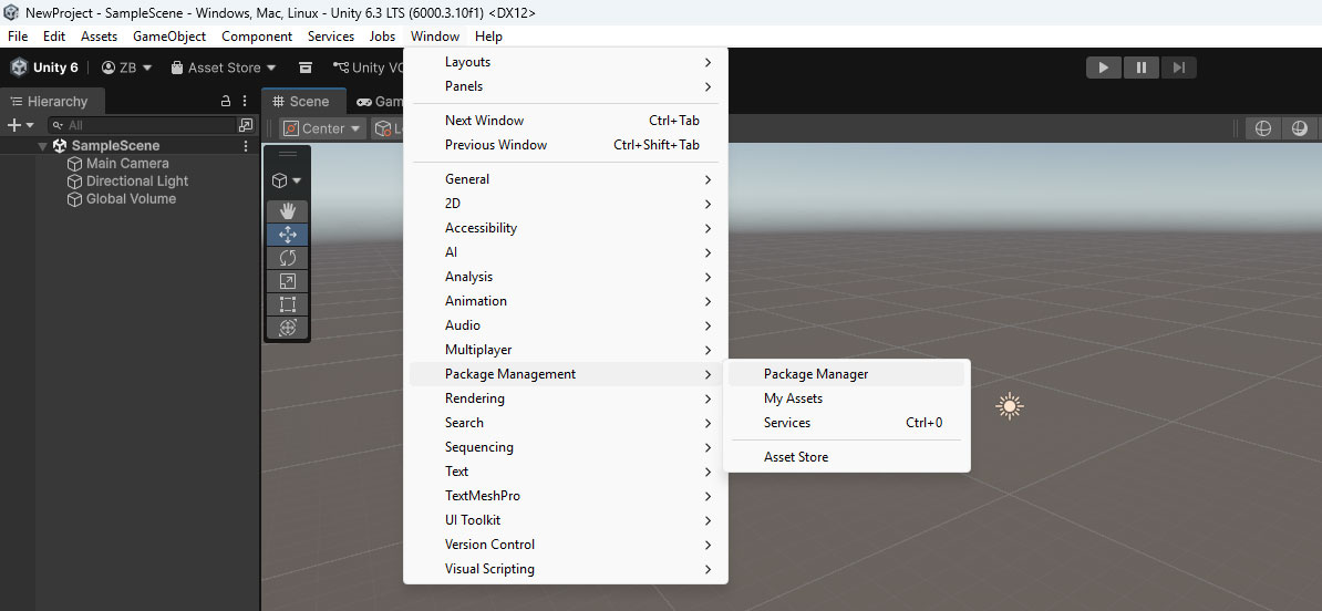 Unity Window PackageManager