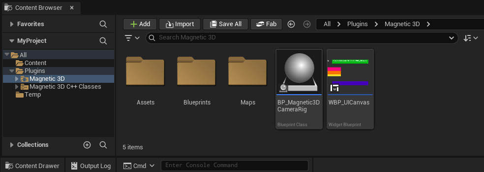 Unreal FileBrowser Magnetic3DClass