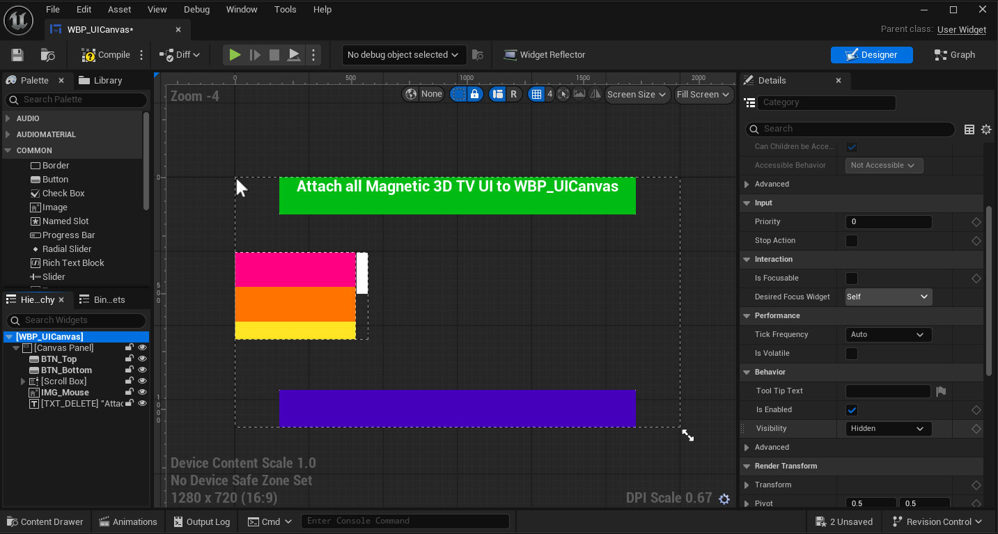 Unreal UI Visibility