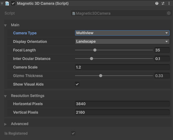 Unity CameraSettings