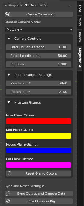 Blender CameraSettings