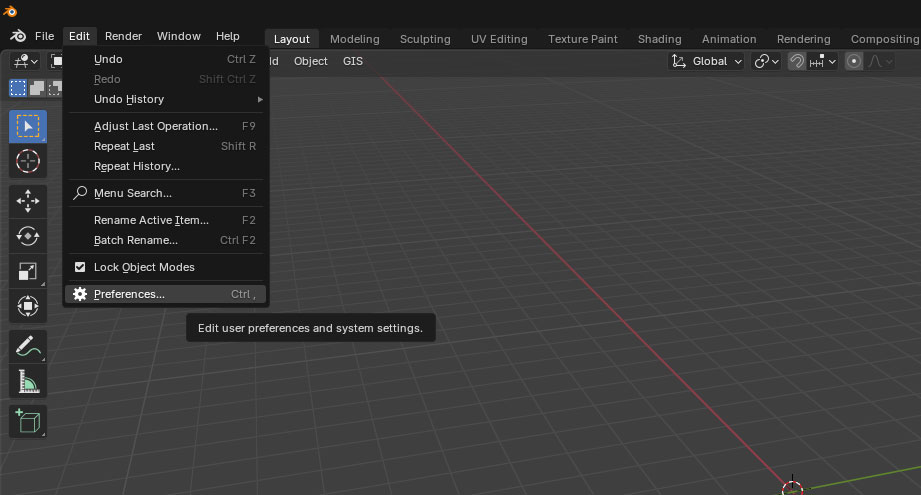 Blender EditPreferences