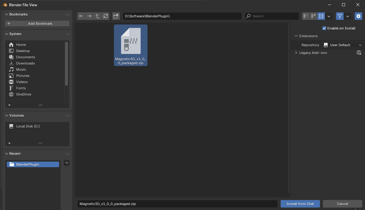 Blender PluginFile